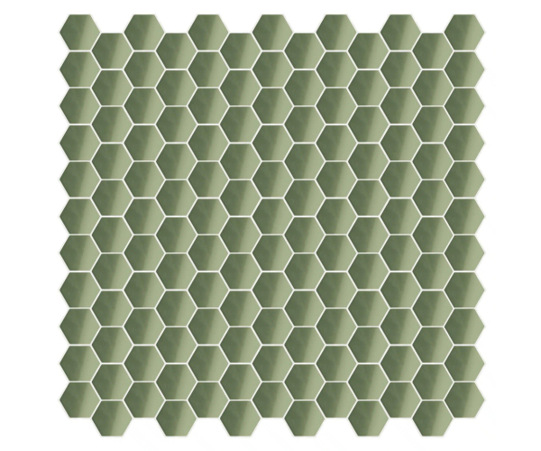 Mozaika Appiani Eden Lichene 30x30 Hexagon Luc. - zelená