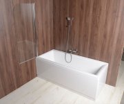 Aqualine Vilma Vanová Zástěna 600x1400mm, Chrom, čiré Sklo