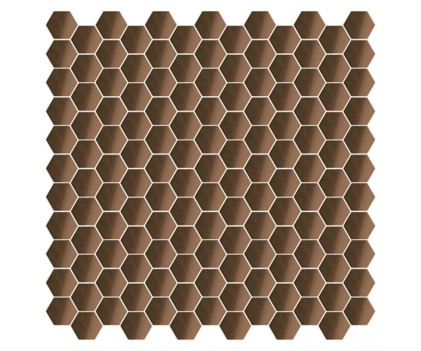 Mozaika Appiani Eden Mogano 30x30 Hexagon Luc. - hnědá