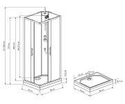 Aqualine Granvik Obdélníkový Sprchový Box 700x900x2180mm, čiré Sklo