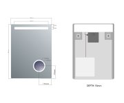 Sapho Astro Zrcadlo S Led Osvětlením 60x80cm, Kosmetické Zrcátko