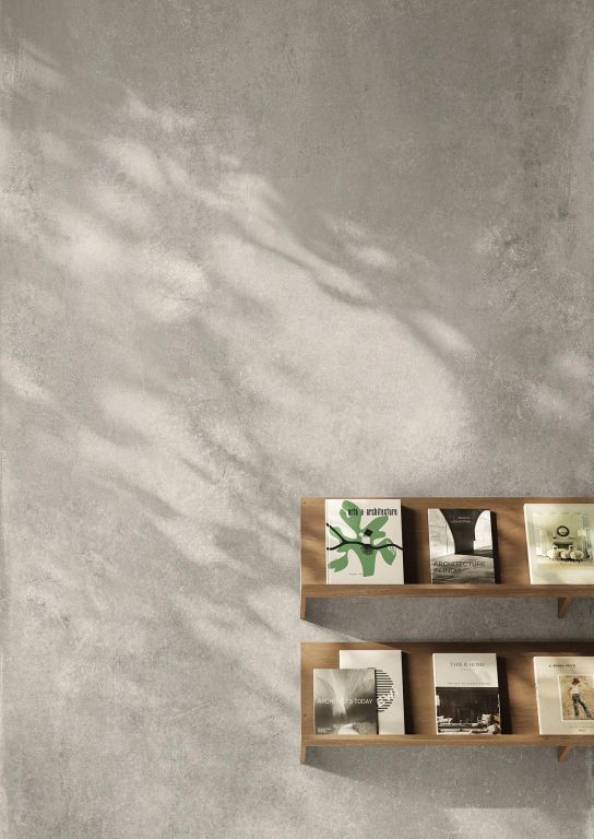 Realizace Šedý obklad ve vzhledu betonu Cerdomus Concrete Art