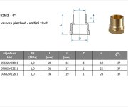 Vsuvka Přechod Cu Vnitřní 28mm X 1" 07682MZ28-1