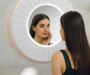 Sapho Lumiro Strip Kulaté Zrcadlo S Led Osvětlením V Rámu ø 75cm, Bílá Mat