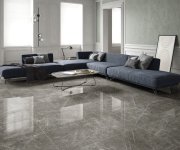 Dlažba jako mramor Azuvi Aran Dark Grey 60x120 Luc. Rett. - šedá