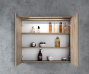 Aqualine Kawa Strip Galerka S Led Osvětlením 80x70x22cm, Dub Emporio