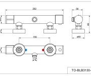Blazar Black, Sprchová Termostatická Baterie, Pro 2 Odb. Místa, Bez Sprchové Sady, Rozteč 150mm, černá TO-BLB3130-2