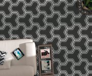 Vzorovaná dlažba Codicer Hex 25 Labyrinth Black 22x25 Hexagonal