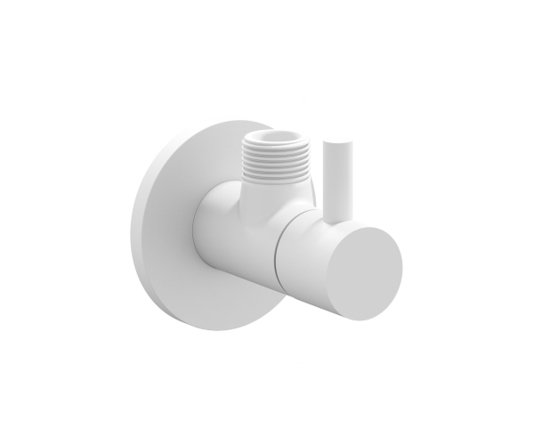 Rohový ventil - 930.10WHM Rohový ventil 1/2"x3/8" K, bílá matná