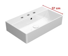 Gsi Kube X Keramické Umyvadlo 60x37cm, Broušená Spodní Hrana, 3 Otvory, Bílá Extraglaze