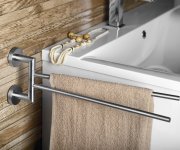 Sapho X-steel Dvojitý Držák Ručníků Otočný 370mm, Nerez Mat