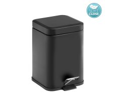 Gedy Argenta Odpadkový Koš 3l, Soft Close, černá Mat