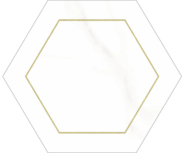 Dekor jako kámen EdimaxAstor Concert Esagono Dec.Gold White 16,7x14,5 Matt. - bílá