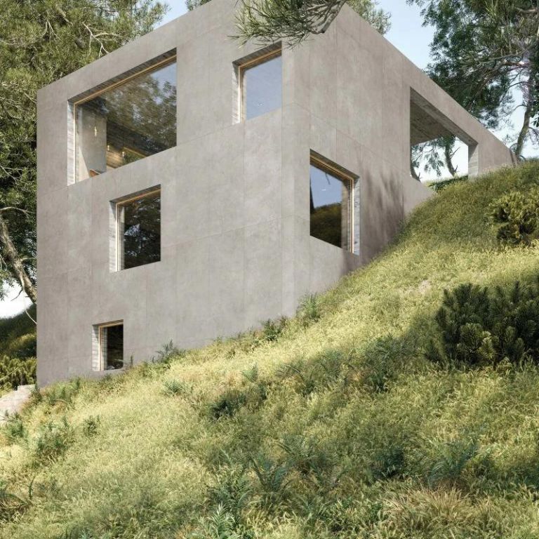 Realizace Obklad jako beton ze série Flaviker Hyper Grey
