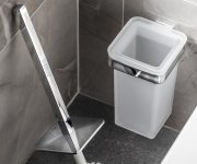 Gedy Samoa Wc štětka Závěsná, Mléčné Sklo, Chrom