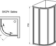 Sprchový kout snížený Supernova SKCP4 Sabina - SKCP4 80x80, Sabina bílá+pearl 31144V10011
