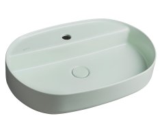 Isvea Infinity Oval Keramické Umyvadlo Na Desku, 60x40cm, Zelená Mint