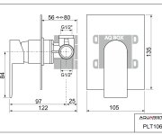 Platform, Podomítková Sprchová Baterie Pro 1 Odběrné Místo, S Aq-boxem PLT10600