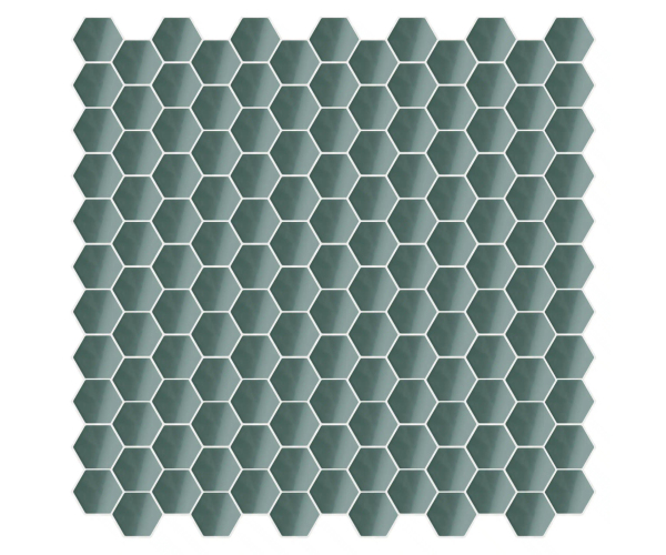 Mozaika Appiani Eden Salvia 30x30 Hexagon Luc. - zelená