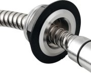Sapho Sprchová Průchodka Na Okraj Vany Včetně Hadice  F1/2"-m3/8", Kulatá, Chrom