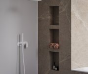Podomítková baterie Eleganta EL 065, s přepínačem, se setem, pro R-box - EL 065.10WV.O2.RB07D.+S Podomítková baterie 2-cestná bez tělesa, se sprchovým setem, White Velvet X070263