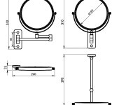 Gedy Gaia Kosmetické Zrcátko Závěsné, ø 180mm, Oboustranné, Chrom