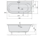 Polysan Astra R Slim Asymetrická Vana 165x80x48cm, Bílá