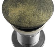 Sapho Umyvadlová Výpust 5/4“, Click-clack, Betonová Zátka, 10-80mm, Zlato Mat