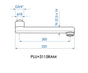 Ramínko Pákové Baterie Ploché Plu3115, 200 Mm PLU+3115RAM