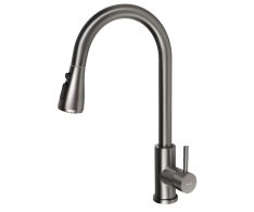 Sapho Mikela Stojánková Dřezová Baterie S Výsuvnou Sprškou, Gun Metal