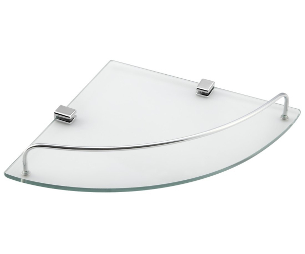 Aqualine Rumba Skleněná Rohová Polička 250x42x250mm, čiré Sklo