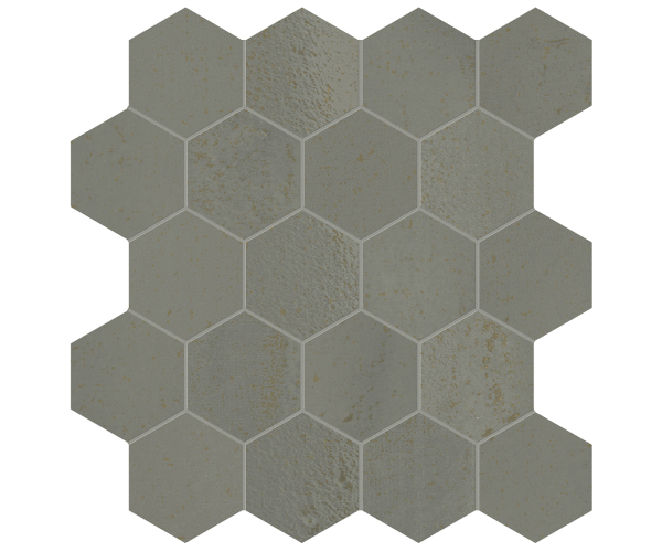 Mozaika jako beton Marca Corona Vulcanica Esagone Grafito 31x30,3 (6,6x7,6) Nat. - šedá