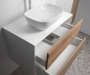 Aqualine Zanya Umyvadlová Skříňka 80x50x46cm, Bílá Mat/dub Emporio