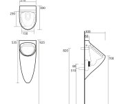 Kerasan Aquatech Urinál Se Zakrytým Přívodem Vody 21x53,5 Cm, Včetně Sifonu, Bílá