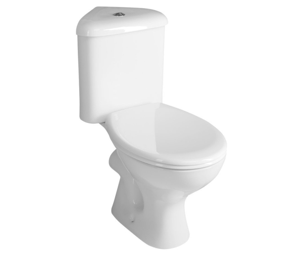 Aqualine Clifton Rohové Wc Kombi, Dvojtlačítko 3/6l, Zadní Odpad, Bílá