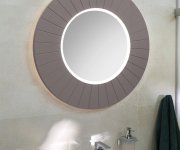 Sapho Lumiro Strip Kulaté Zrcadlo S Led Osvětlením V Rámu ø 75cm, Agila