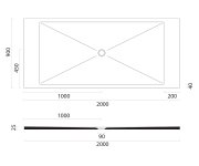 Gsi Keramická Sprchová Vanička, Obdélník 200x90x2cm, černá Mat