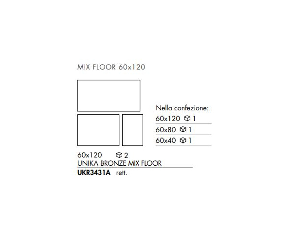 Dlažba jako kámen ABK Unika Bronze Mix Floor 60x120 Rett.  - bronzová