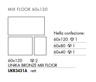 Carrelage ABK Unika Bronze Mix – 60x120cm, Effet Marbre, Made In Italy