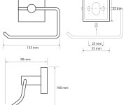 Sapho X-square Držák Toaletního Papíru, Chrom
