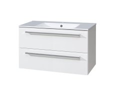 Mereo Bino, Koupelnová Skříňka S Keramickým Umyvadlem 101 Cm, Bílá