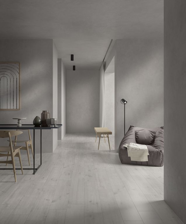 Realizace Světlá dlažba Pastorelli AK Arkè Sbiancato 20x120 Matt. Rett.