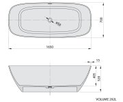 Polysan Medina Volně Stojící Vana, Solid Surface, 165x70x52cm, Bílá Mat