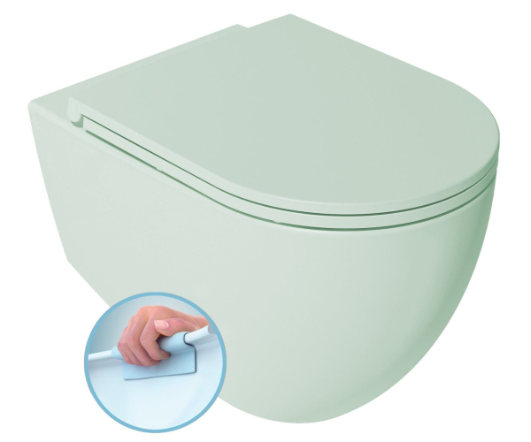 Isvea Infinity Závěsná Wc Mísa, Rimless, 36,5x53cm, Zelená Mint