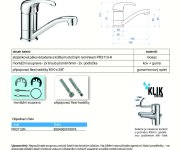 Dřezová Stojánková Baterie S Krátkým Ramínkem, Klik-klak - Chrom - Perla PR3113-K