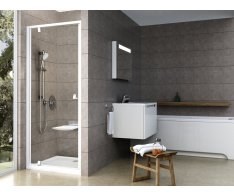 Sprchové dveře Pivot PDOP1 - PDOP1 90, bílá/chrom+transparent