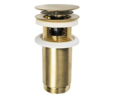 Omp Tea Umyvadlová Výpust 5/4“, Click-clack, Velká Zátka, Max 80mm, Zlato Mat