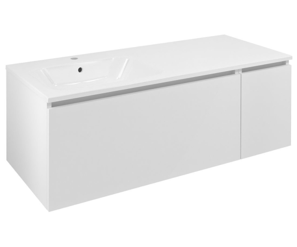 Sapho Lorea Skříňka 120x46x51,5cm (90+30cm), Levá, Bílá Mat