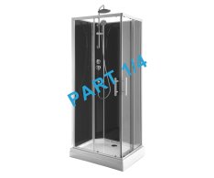 Aqualine Granvik Sprchový Box 700x900x2180mm část 1/4 Sprchová Vanička, Bílá