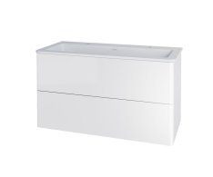Mereo Siena, Koupelnová Skříňka S Umyvadlem Z Litého Mramoru 101 Cm, Bílá Lesk